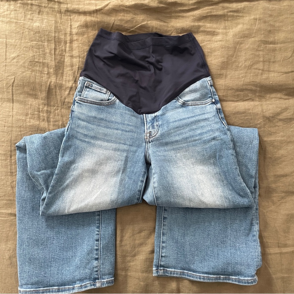 Pinkblush Maternity Blue Wide Leg Maternity Jeans